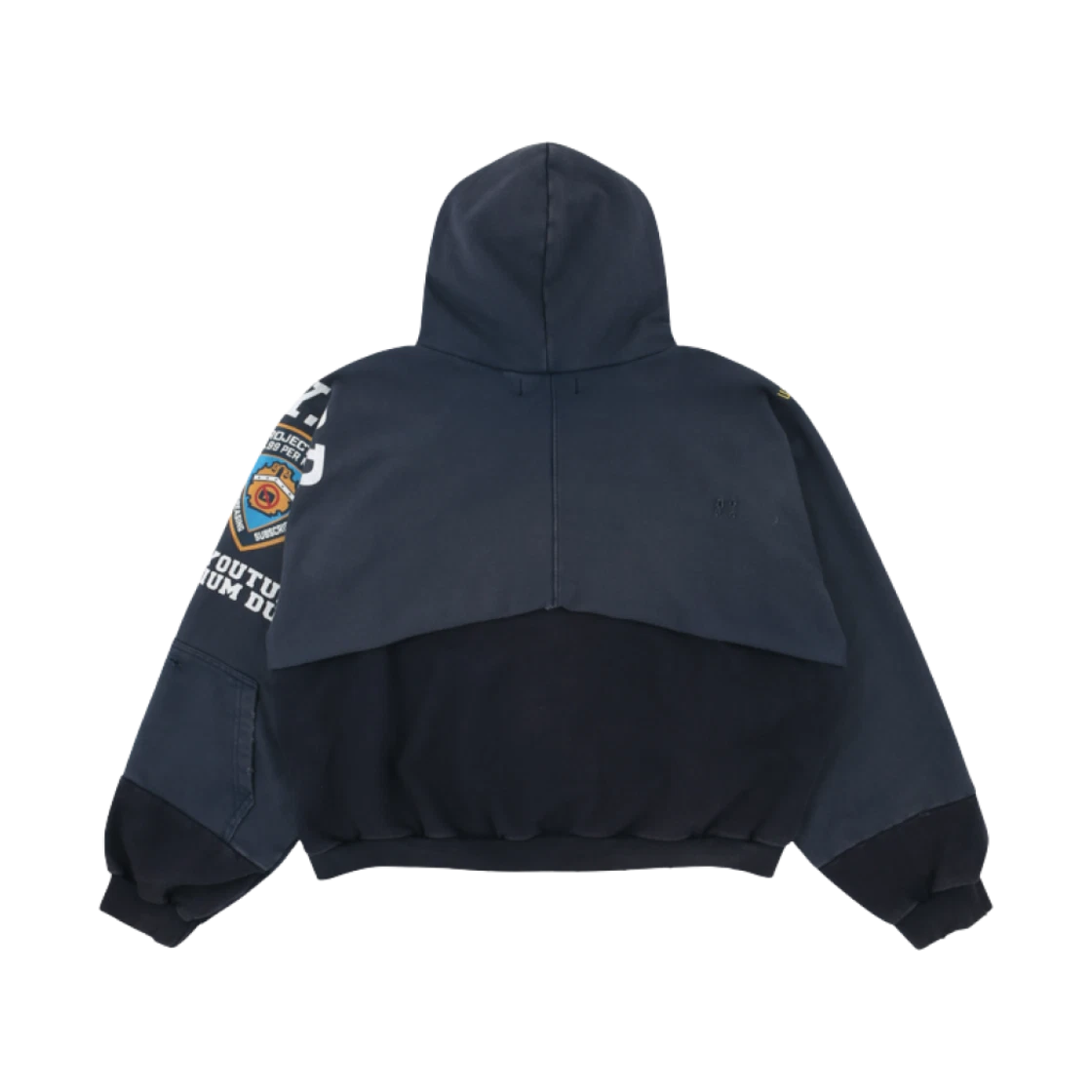 PROJECT G/R RECONSTRUCTED FOLDED ZIP HOODIE NAVY