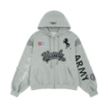 PROTOCOL INDEX X VANDY THE PINK RECONSTRUCTED SWEATSHIRTS ZIP HOODIE MELANGE GREY
