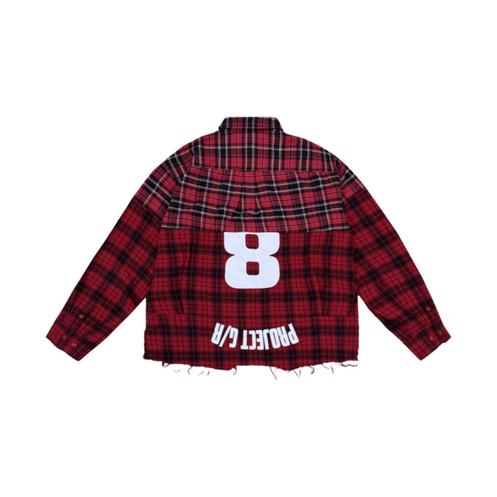 PROJECT G/R UPSIDE-DOWN CHECKED SHIRTS RED