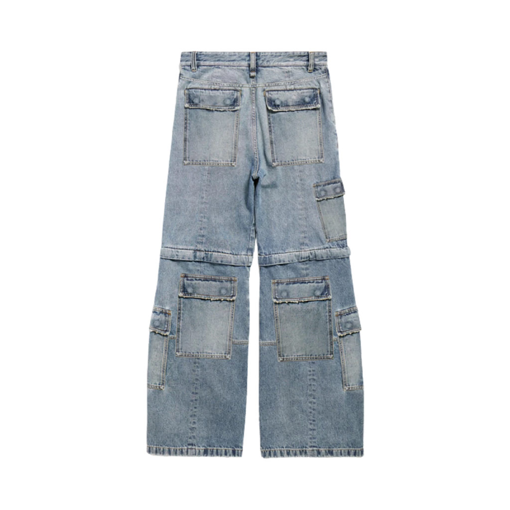 BALENCIAGA FLARED CARGO PANTS BLUE
