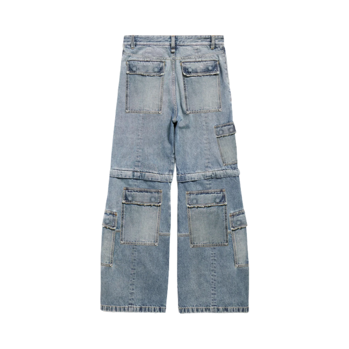 BALENCIAGA FLARED CARGO PANTS BLUE