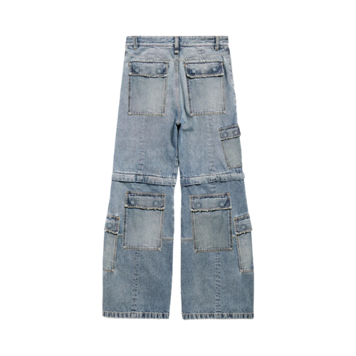 BALENCIAGA FLARED CARGO PANTS BLUE