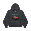 BALENCIAGA X AUTOMOBILI LAMBORGHINI ZIP-UP HOODIE SMALL FIT BLACK FADED
