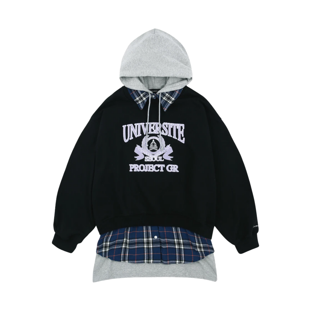 PROJECT G/R 3 LAYERED SWEATSHIRT BLACK