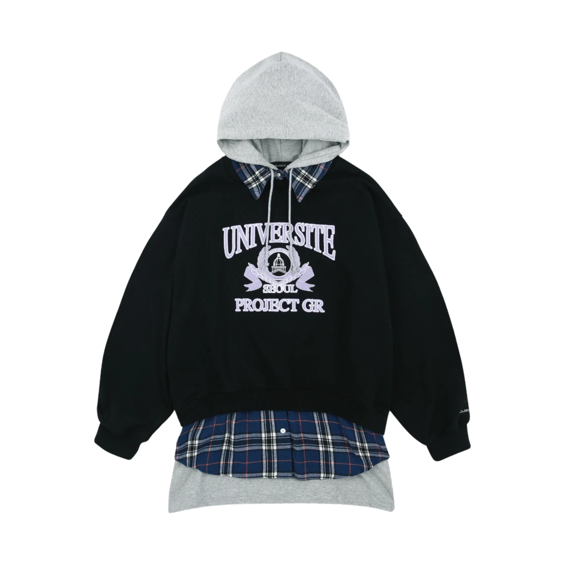 PROJECT G/R 3 LAYERED SWEATSHIRT BLACK