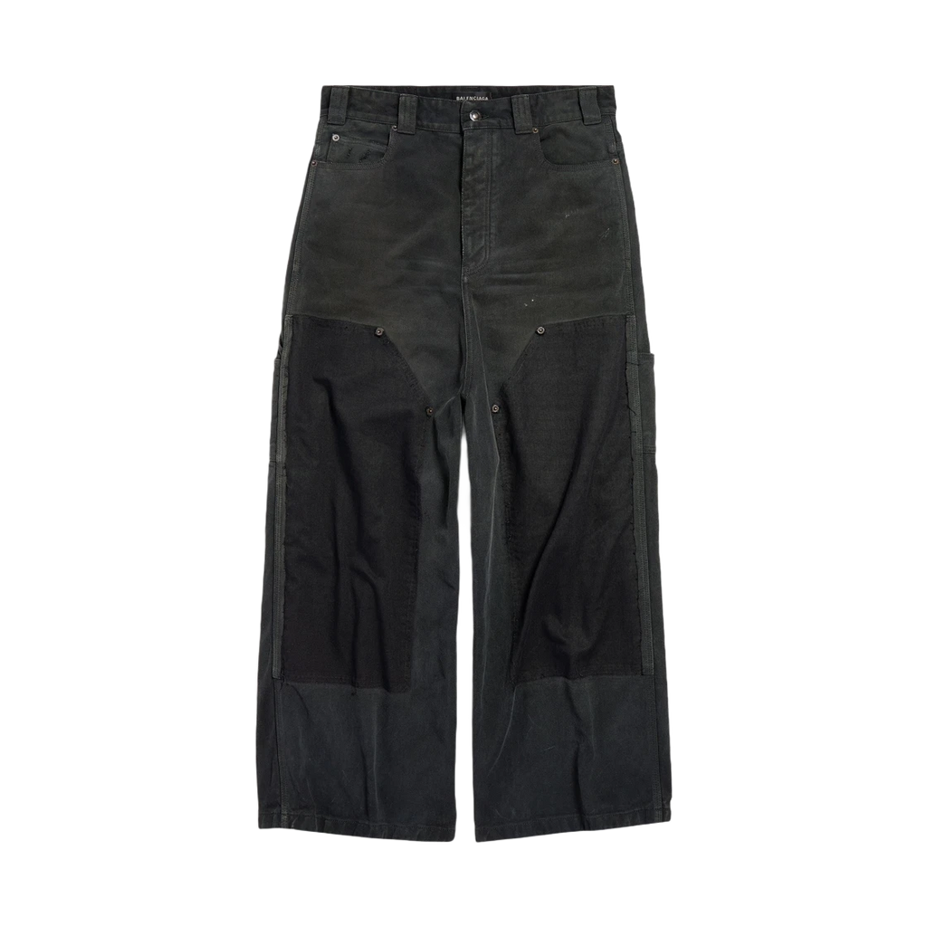 BALENCIAGA RIPPED OFF BAGGY PANTS BLACK GREEN RED