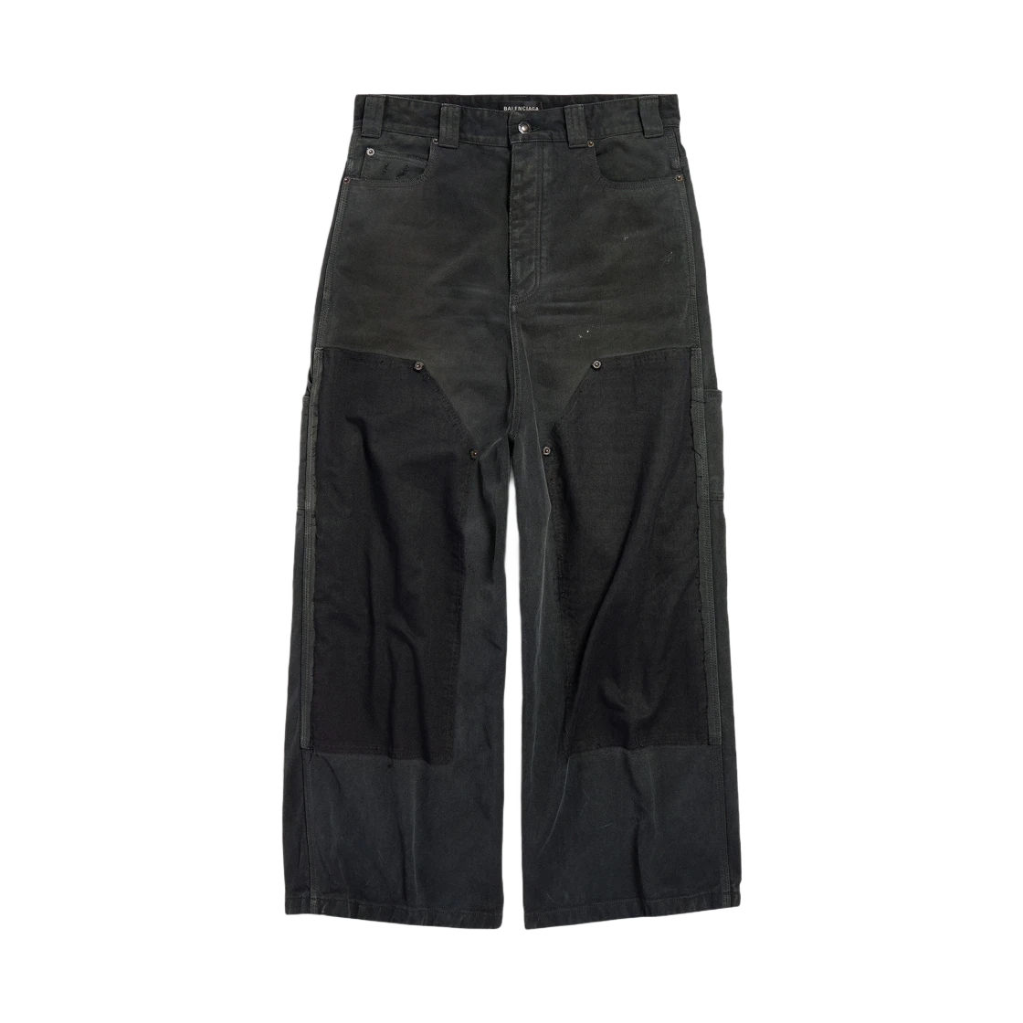 BALENCIAGA RIPPED OFF BAGGY PANTS BLACK GREEN RED