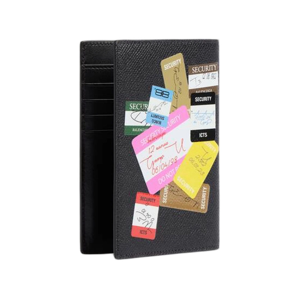 BALENCIAGA PASSPORT HOLDER IN BLACK MULTICOLOR