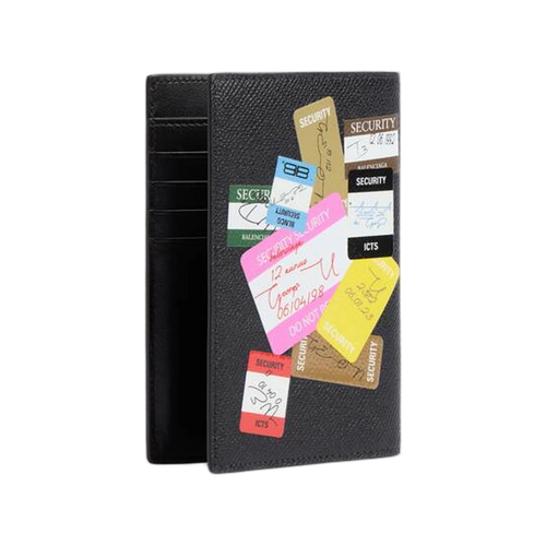 BALENCIAGA PASSPORT HOLDER IN BLACK MULTICOLOR