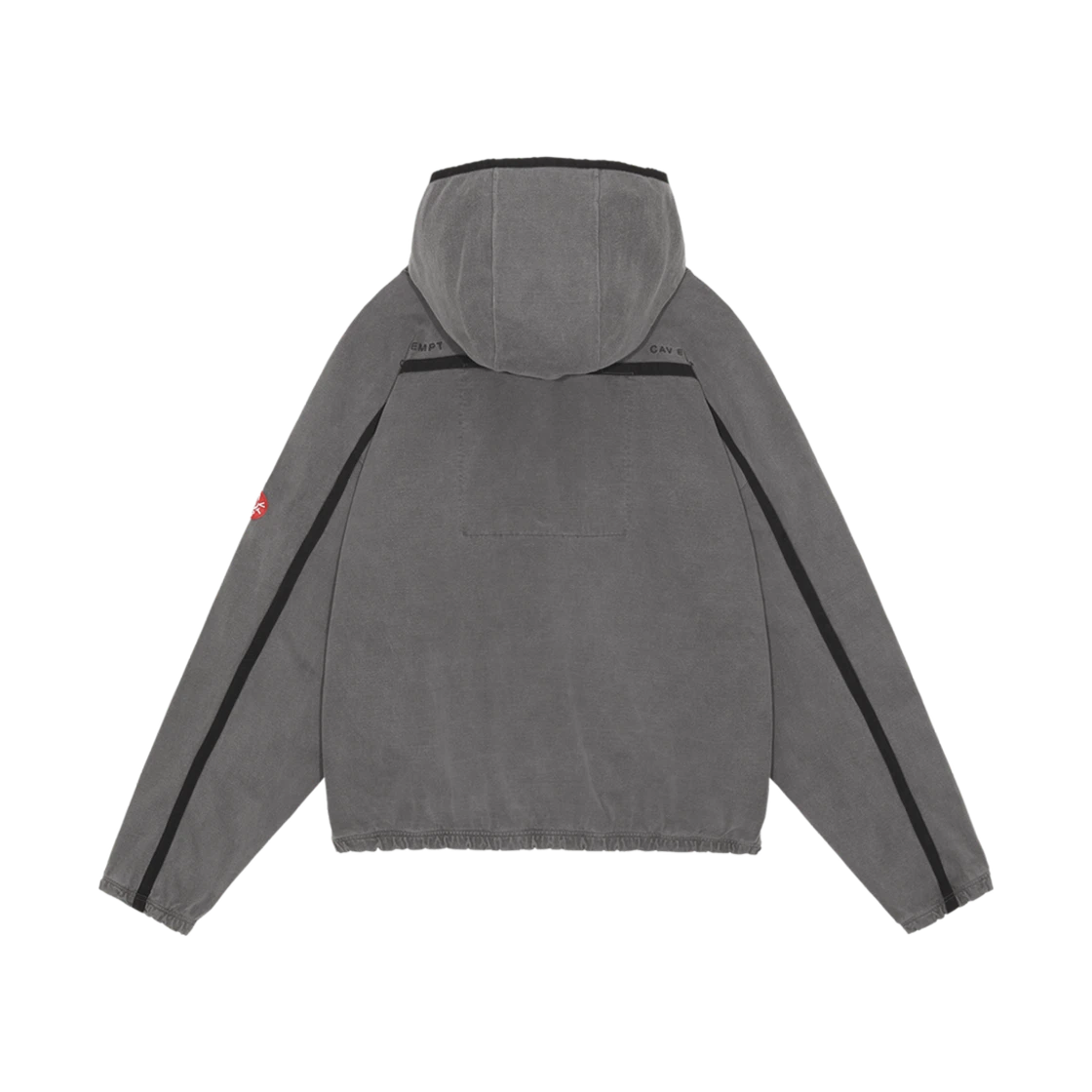 CAV EMPT OVERDYE TAPED LIGHT ZIP HOODY CHARCOAL - 24FW