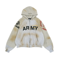 PROJECT G/R RECONSTRUCTED FOLDED ZIP HOODIE DIRTY MELANGE