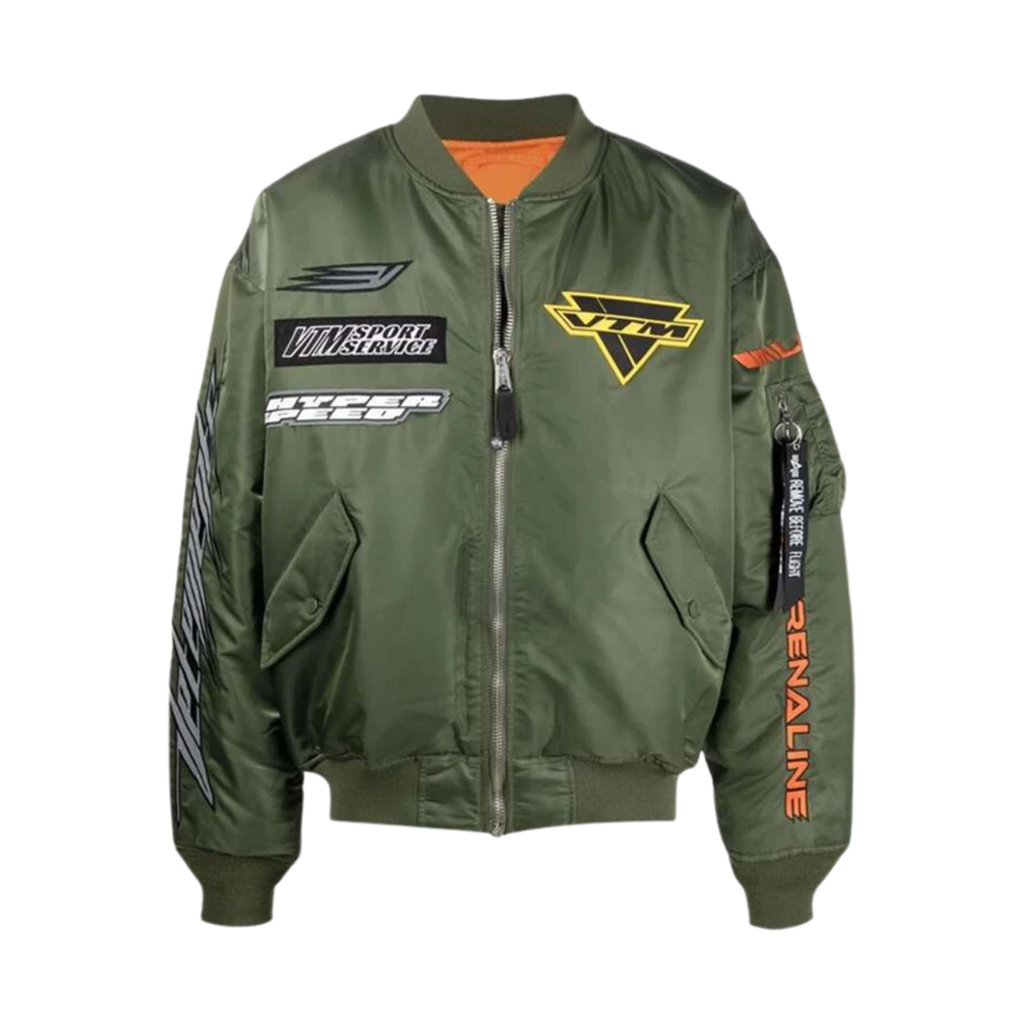 VETEMENTS RACING LOGO BOMBER GREEN