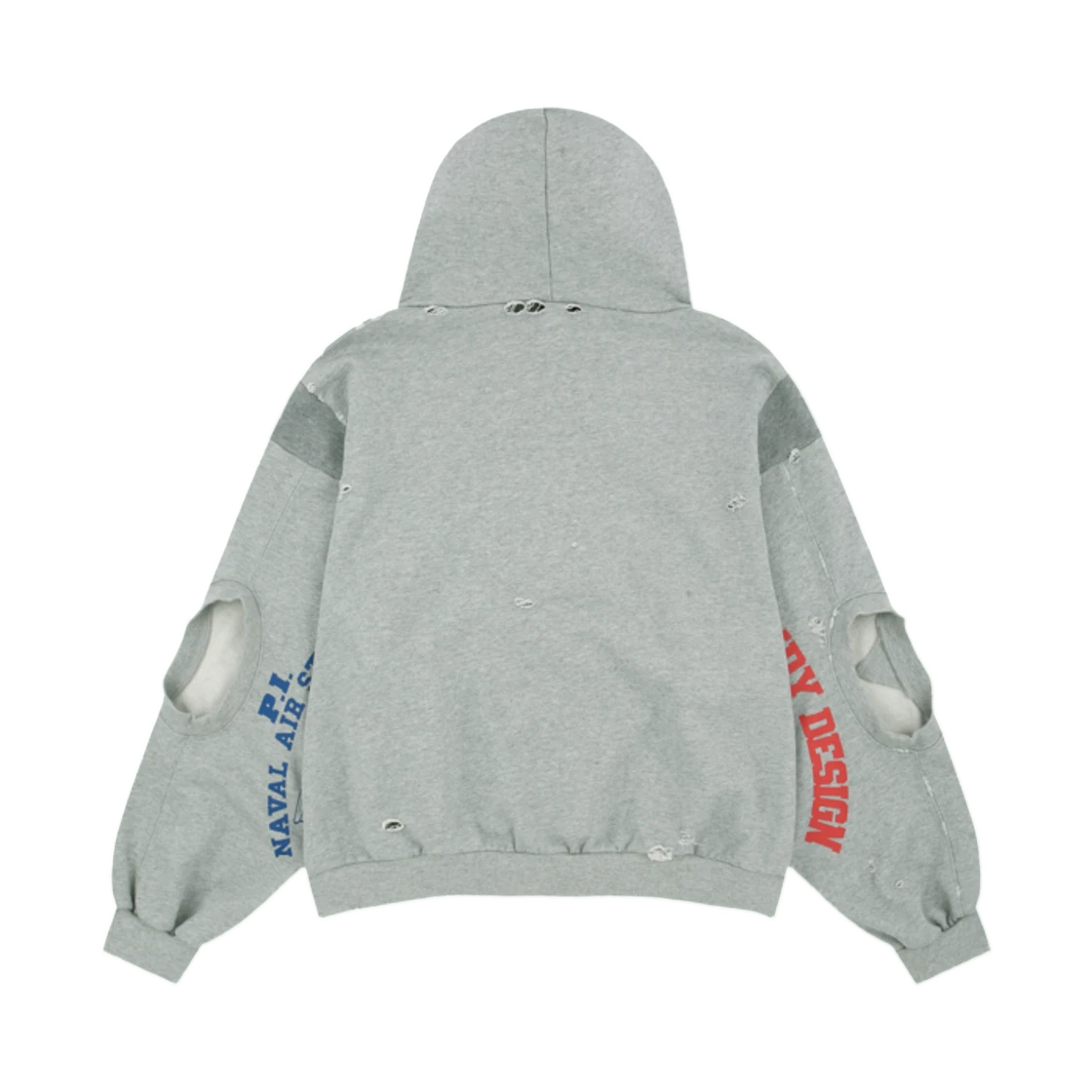 PROTOCOL INDEX X VANDY THE PINK RECONSTRUCTED SWEATSHIRTS ZIP HOODIE MELANGE GREY