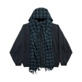 BALENCIAGA UNITY SPORTS ICON SCARF ZIP UP HOODIE OVERSIZED DARK BLUE