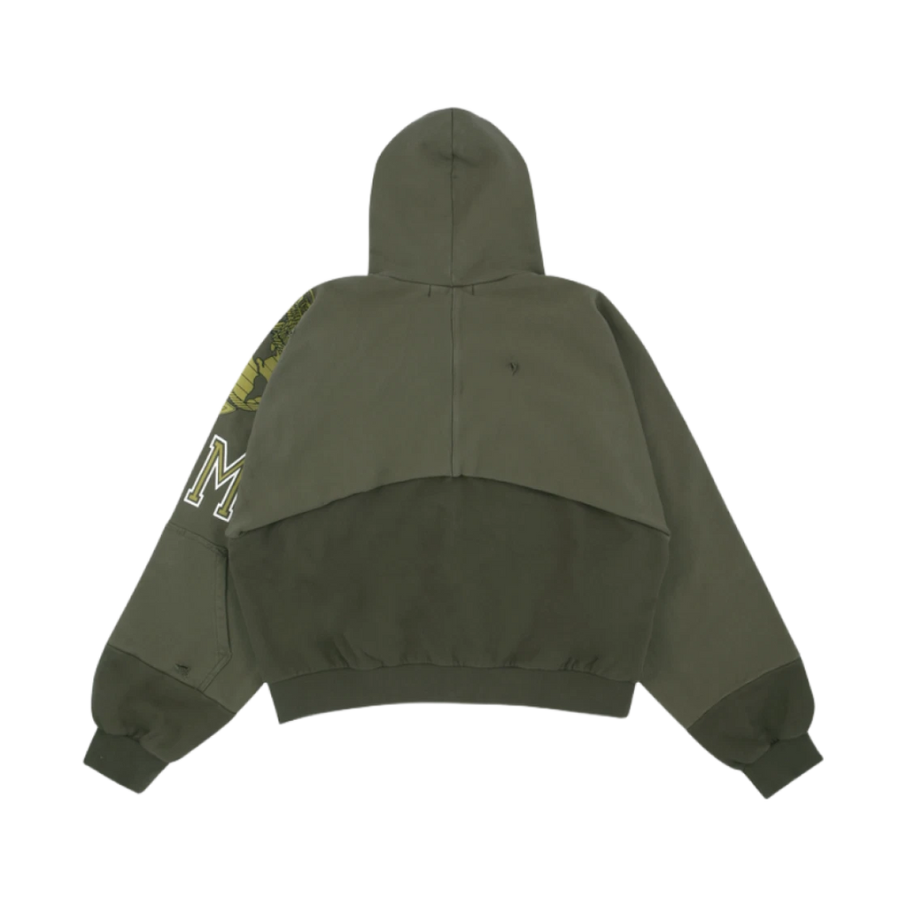 PROJECT G/R RECONSTRUCTED FOLDED ZIP HOODIE KHAKI