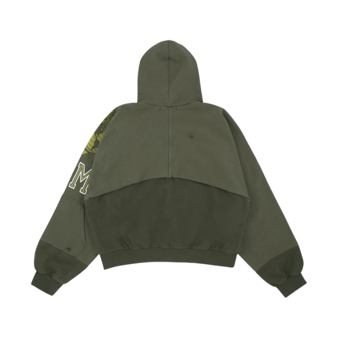 PROJECT G/R RECONSTRUCTED FOLDED ZIP HOODIE KHAKI