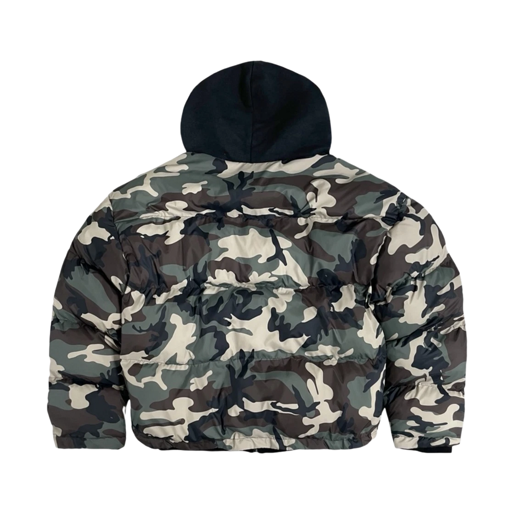 PROJECT G/R REVERSIBLE HOODED PUFFER JACKET BLACK