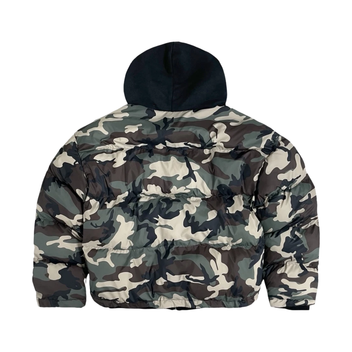 PROJECT G/R REVERSIBLE HOODED PUFFER JACKET BLACK
