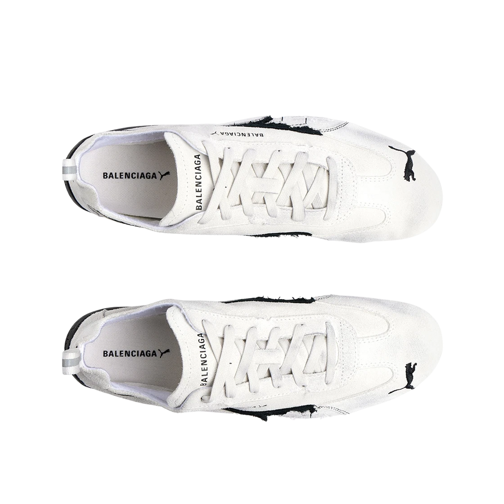 BALENCIAGA X PUMA SPEEDCAT SUEDE WHITE BLACK
