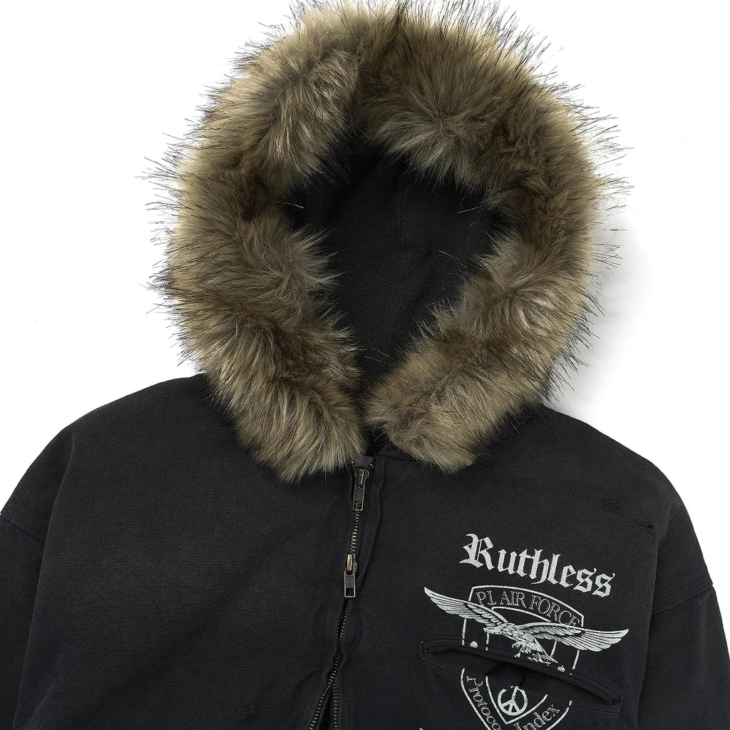 PROTOCOL INDEX DETACHABLE FUR HOODED WORK JACKET