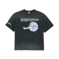 PROTOCOL INDEX X EVANGELION OVERDYED VINTAGE MASS PRODUCTION T-SHIRT CHARCOAL