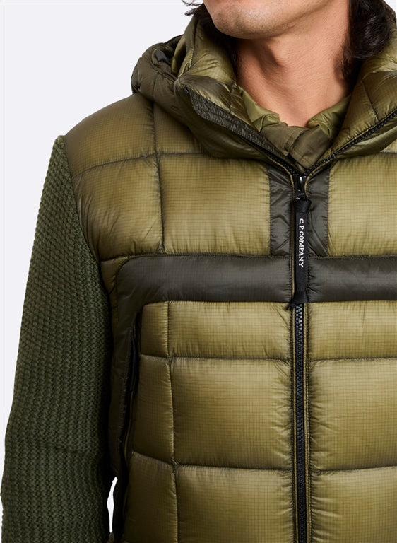 C.P. COMPANY MERINO WOOL PADDED HYBRID HOOD JACKET