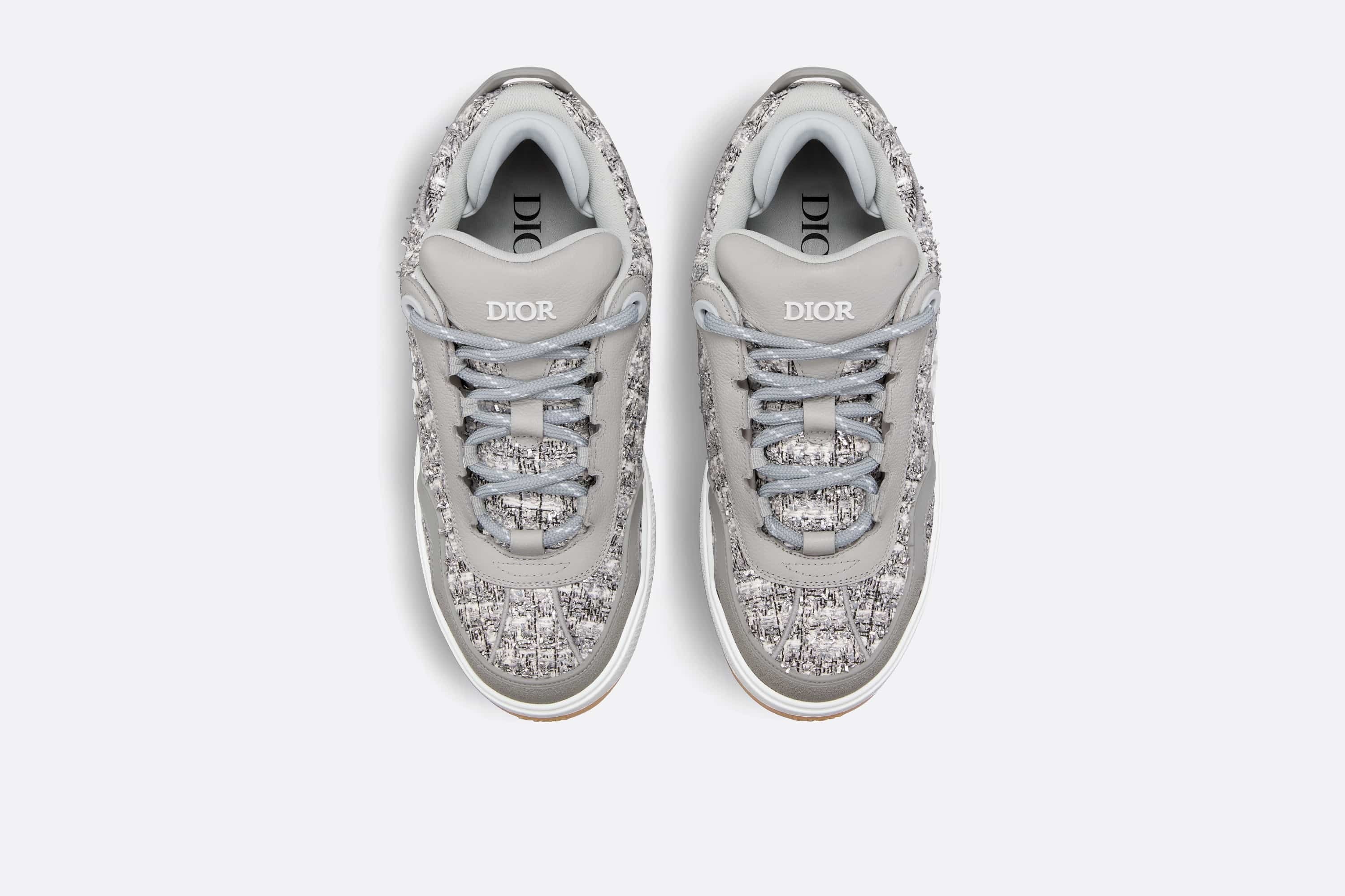 DIOR B9S SKATER SNEAKER IN SILVER TONE TWEED