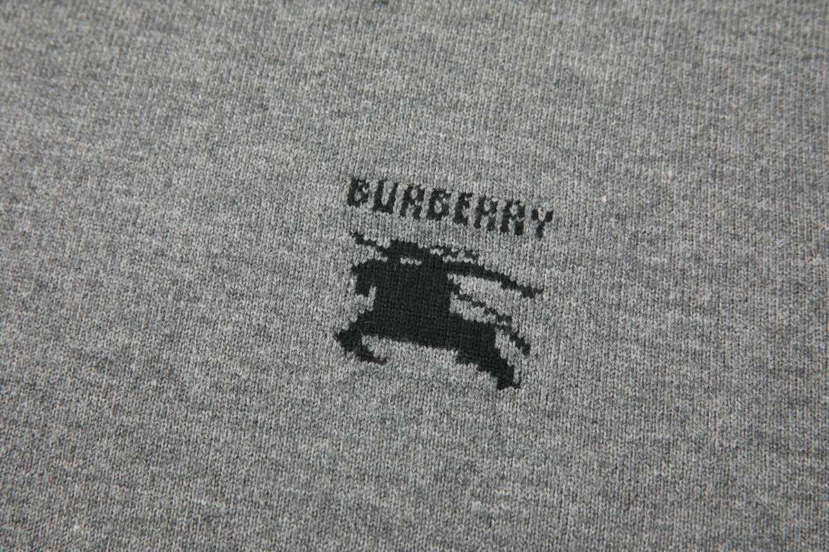 BURBERRY INTARSIA LOGO WOOL SWEATER