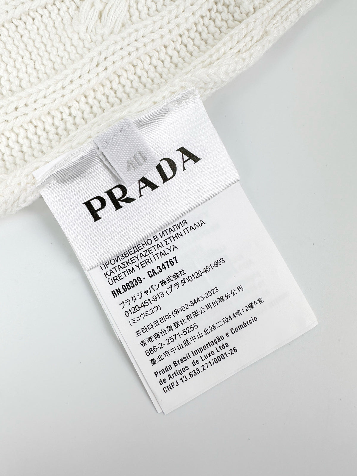 PRADA CABLE-KNIT COTTON CARDIGAN