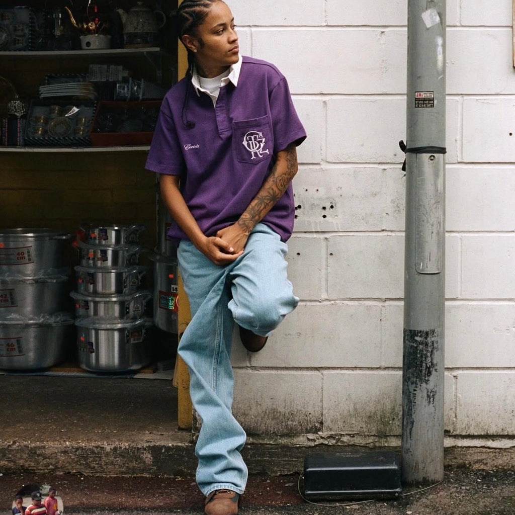 CORTEIZ DUAL STRIPE BAGGY JEANS “STONEWASH”