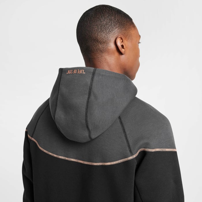 NIKE SPORTSWEAR X CENTRAL CEE TECH FLEECE FULL ZIP HOODIE 'BLACK/METALLIC RED BRONZE'