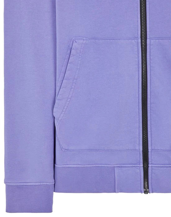 STONE ISLAND ZIP-UP HOODIE IN LAVENDER