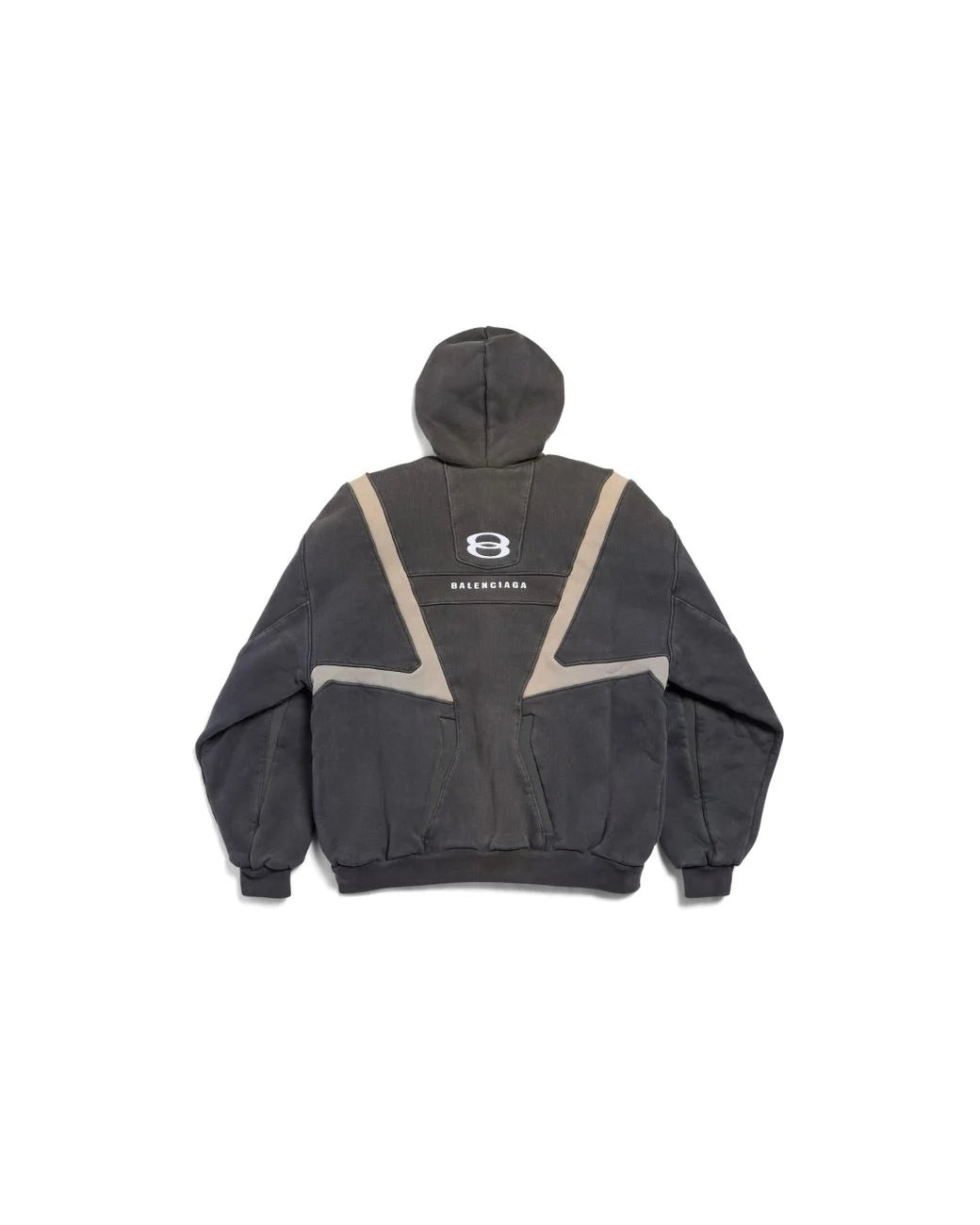 BALENCIAGA UNITY SPORTS ICON BIKER ZIP-UP HOODIE OVERSIZED “BLACK WHITE”
