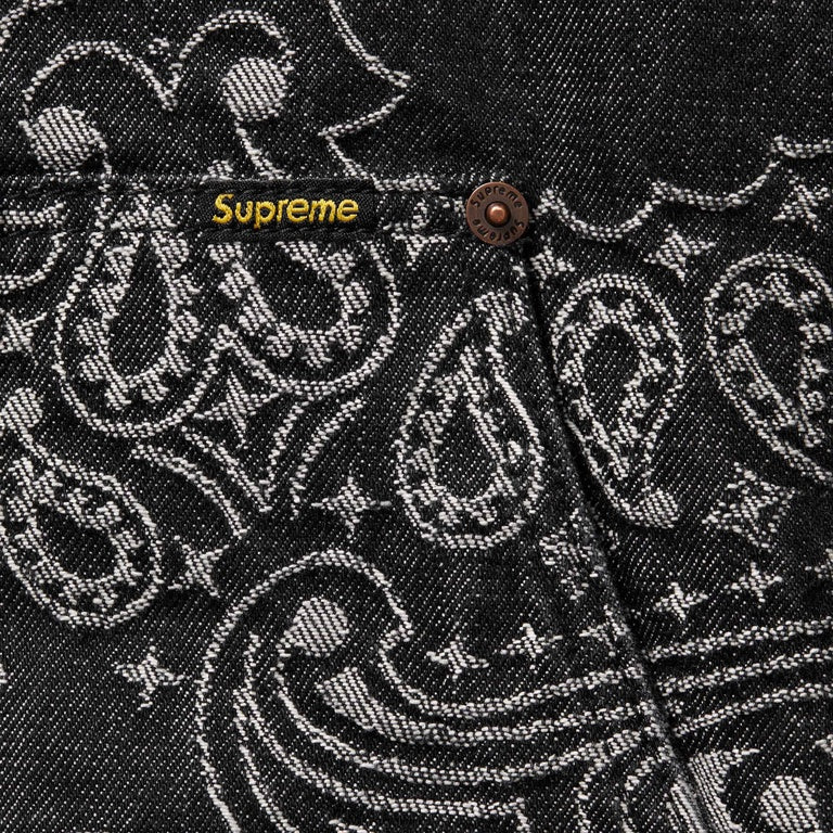 SUPREME BANDANA JACQUARD DENIM HOODED WORK JACKET