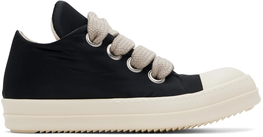 RICK OWENS DRKSHDW JUMBO LACE PUFFER LOW SNEAKER IN BLACK