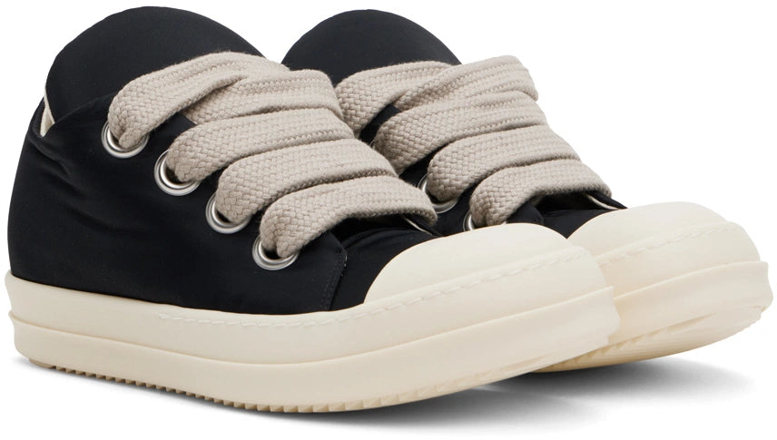 RICK OWENS DRKSHDW JUMBO LACE PUFFER LOW SNEAKER IN BLACK