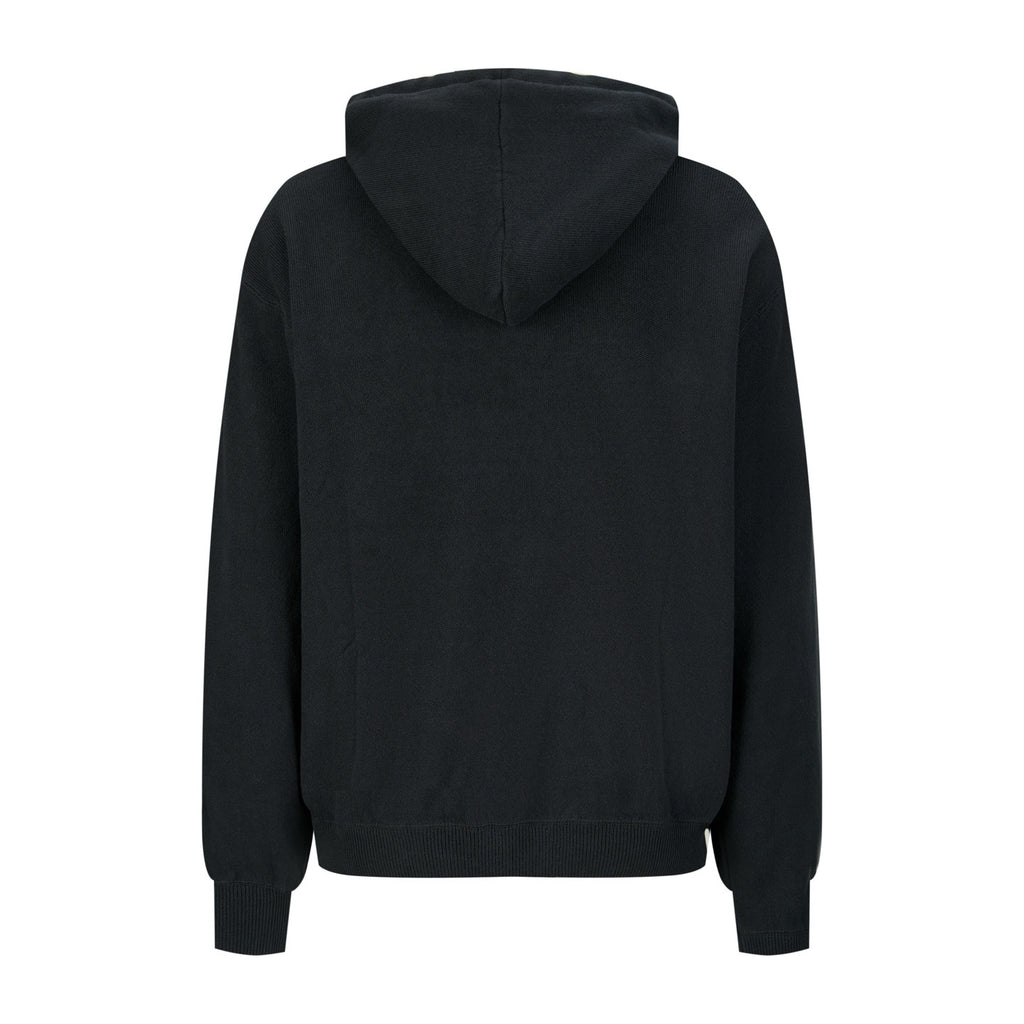 PRADA BLUE LOGO-EMBROIDERED HOODIE