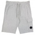 C.P. COMPANY LIGHT FLEECE LENSE BERMUDA SHORTS GREY