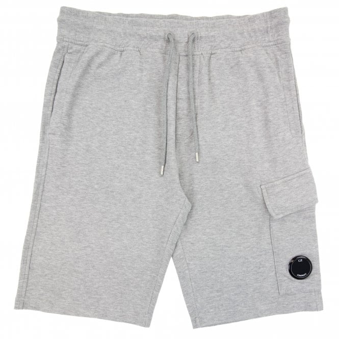 C.P. COMPANY LIGHT FLEECE LENSE BERMUDA SHORTS GREY