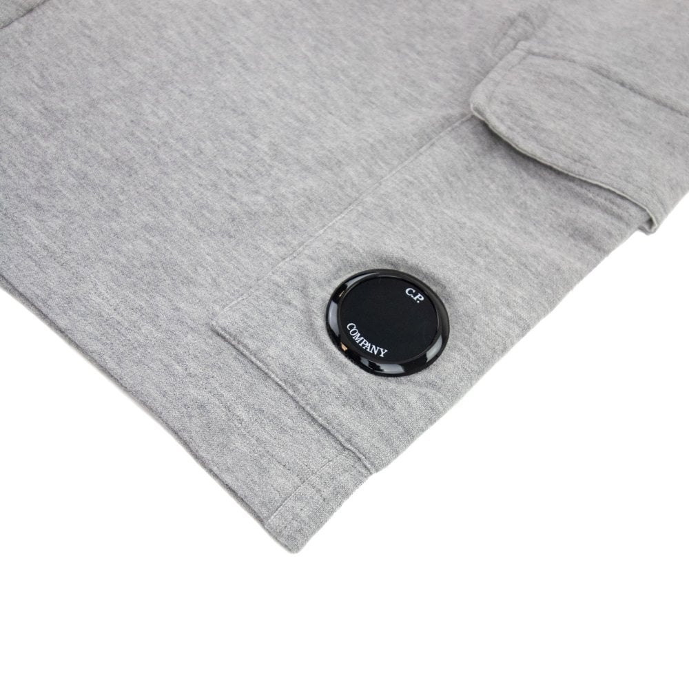 C.P. COMPANY LIGHT FLEECE LENSE BERMUDA SHORTS GREY