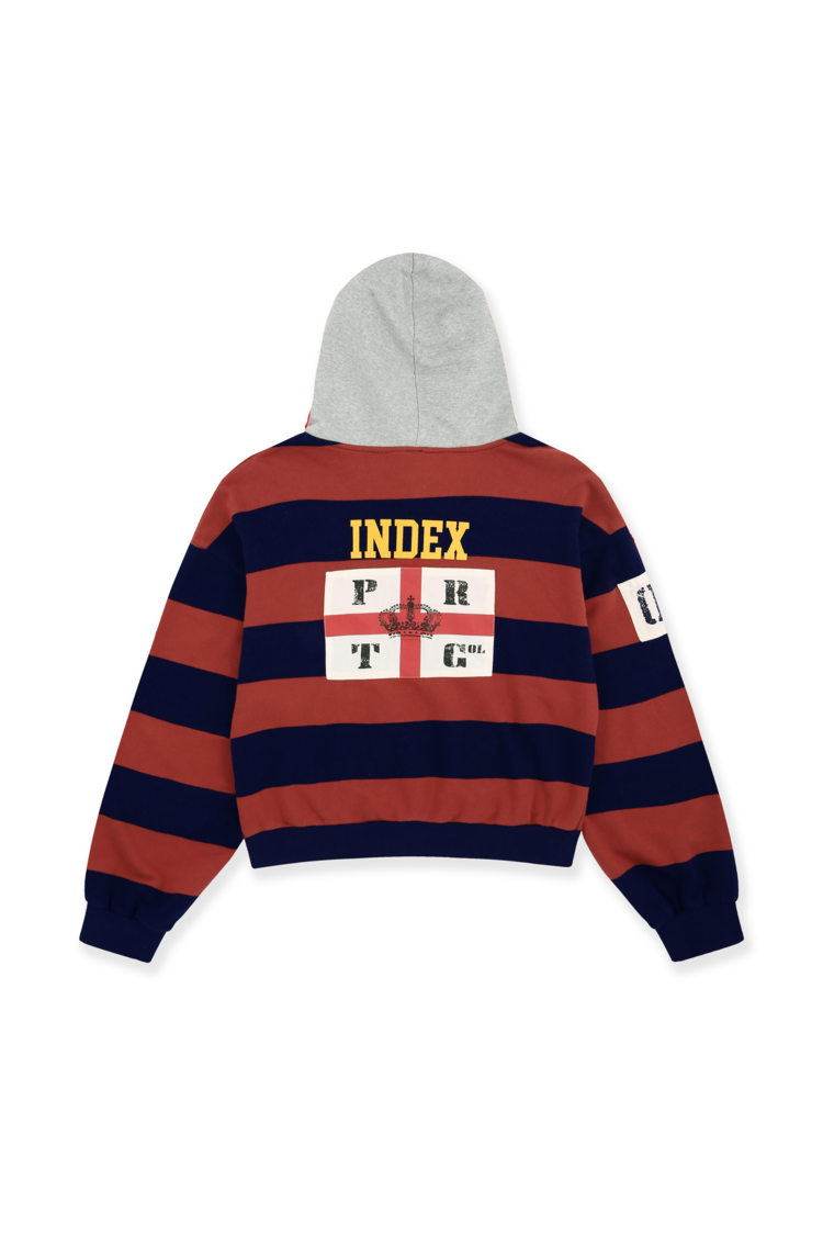 PROTOCOL INDEX STRIPE POLO HOODIE