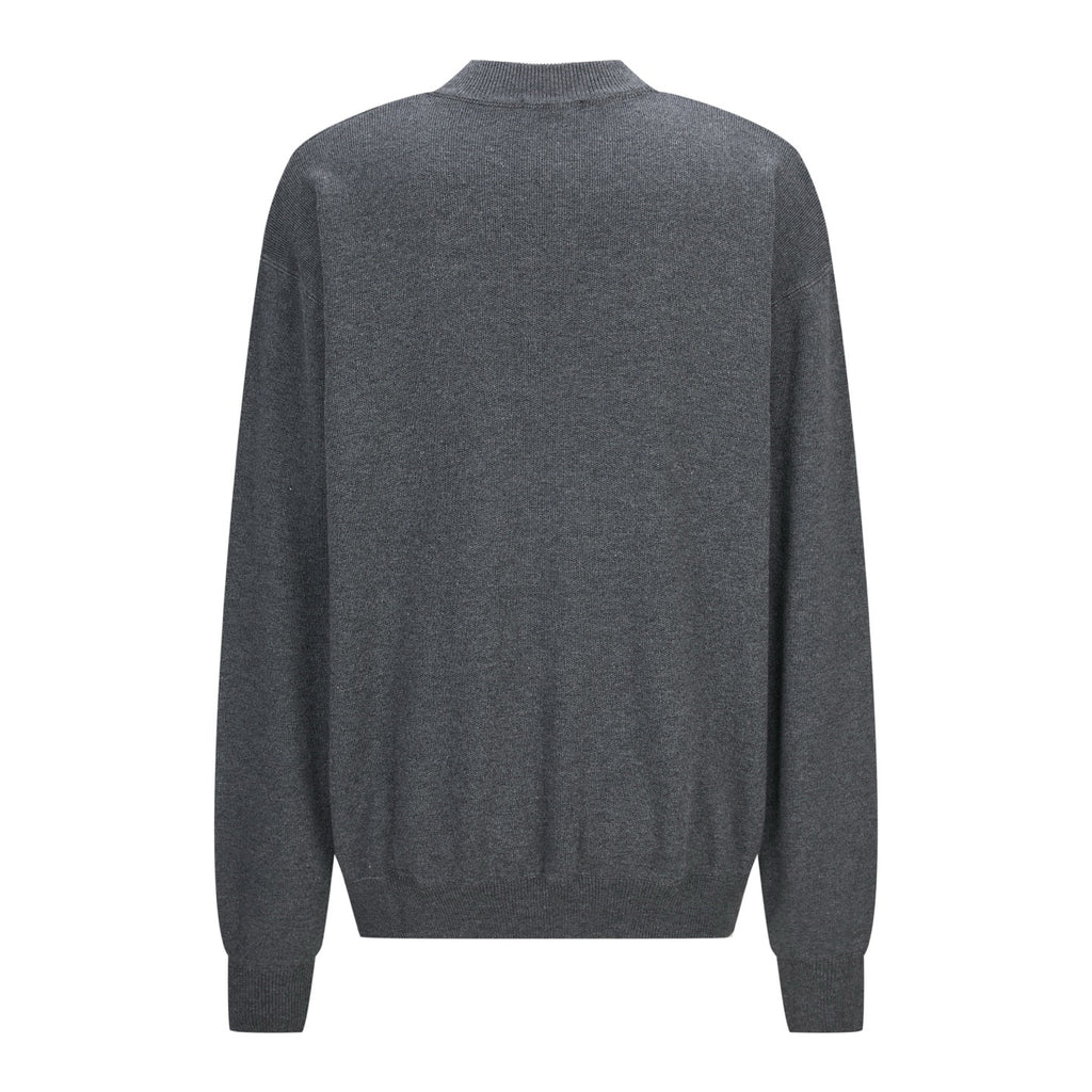PRADA CASHMERE CREWNECK SWEATER WITH GRAPHIC PRINT