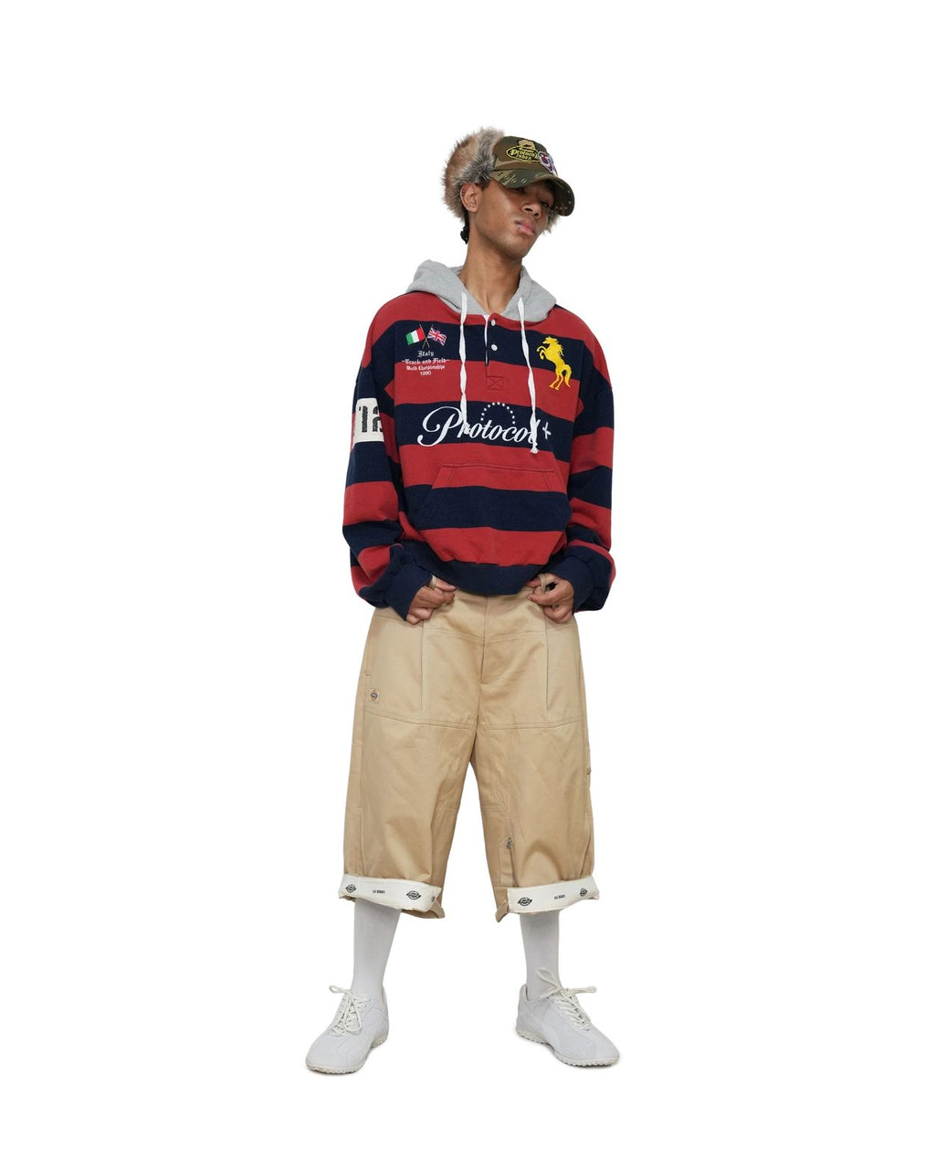 PROTOCOL INDEX STRIPE POLO HOODIE