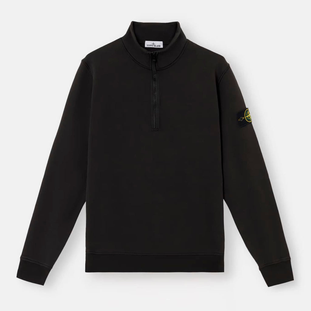 STONE ISLAND ZIP SWEATSHIRT IN BLACK