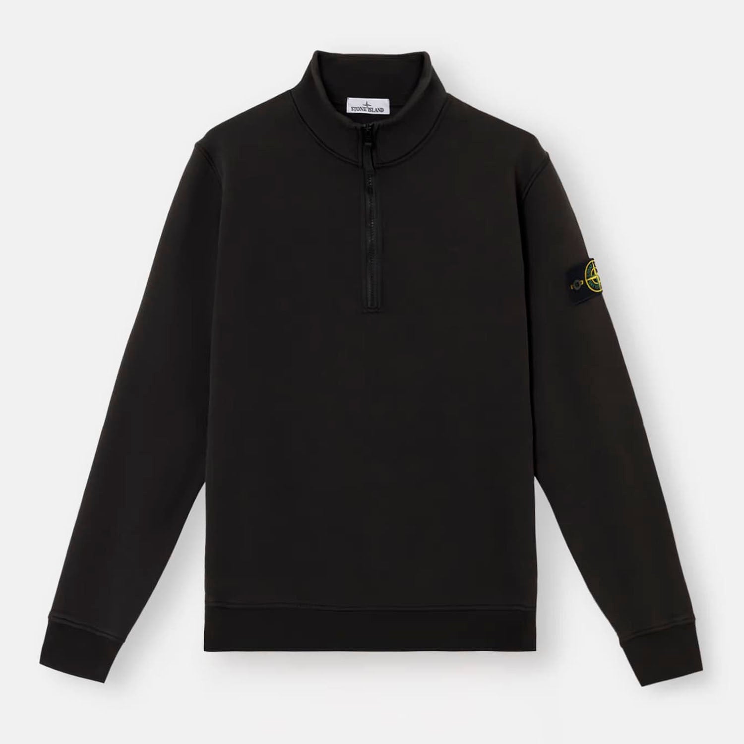 STONE ISLAND ZIP SWEATSHIRT IN BLACK