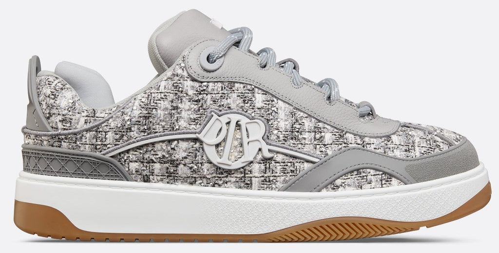 DIOR B9S SKATER SNEAKER IN SILVER TONE TWEED