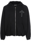 ENFANTS RICHES DEPRIMES CRUCIFIX PRINT HOODIE IN BLACK