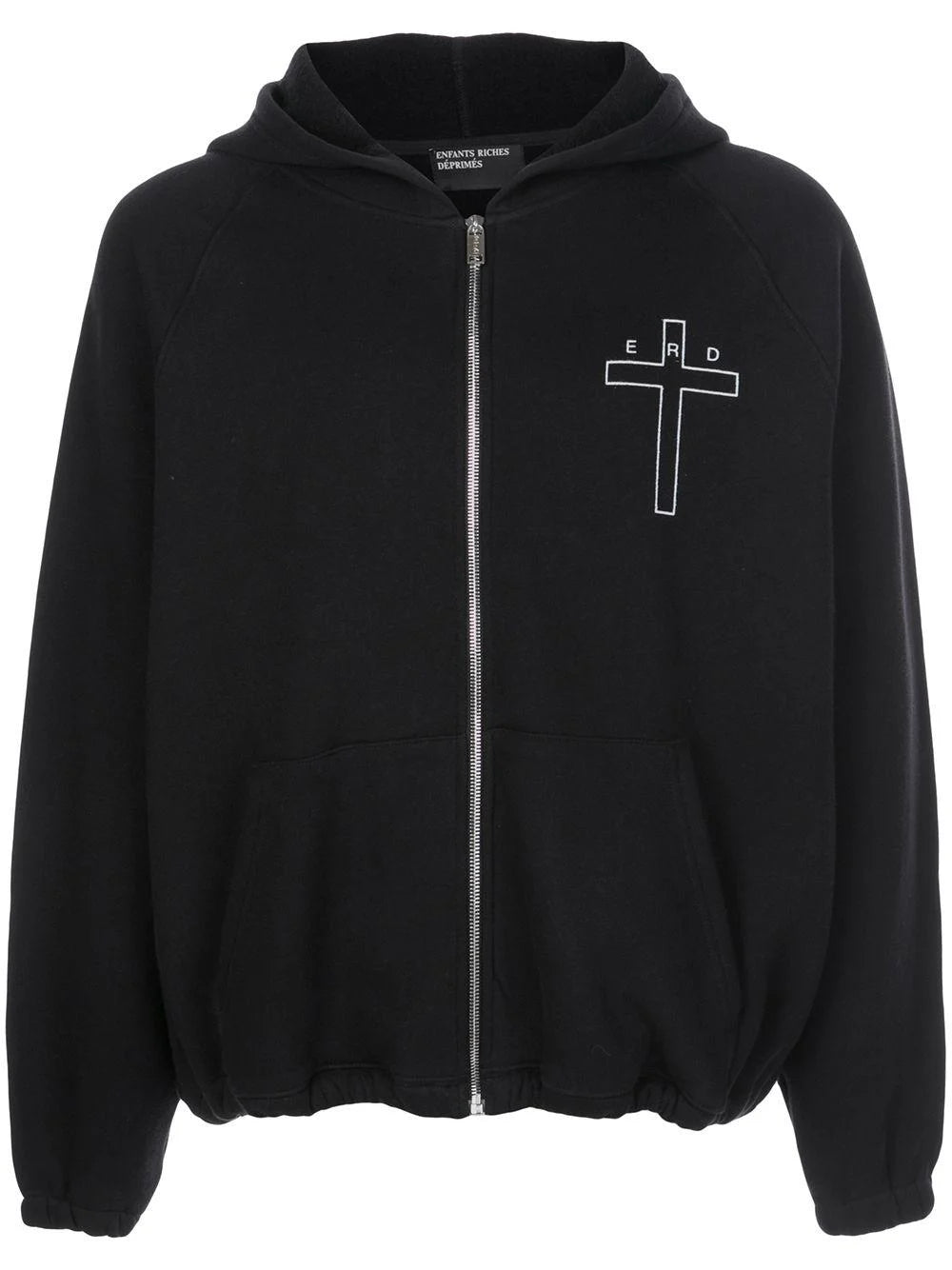 ENFANTS RICHES DEPRIMES CRUCIFIX PRINT HOODIE IN BLACK