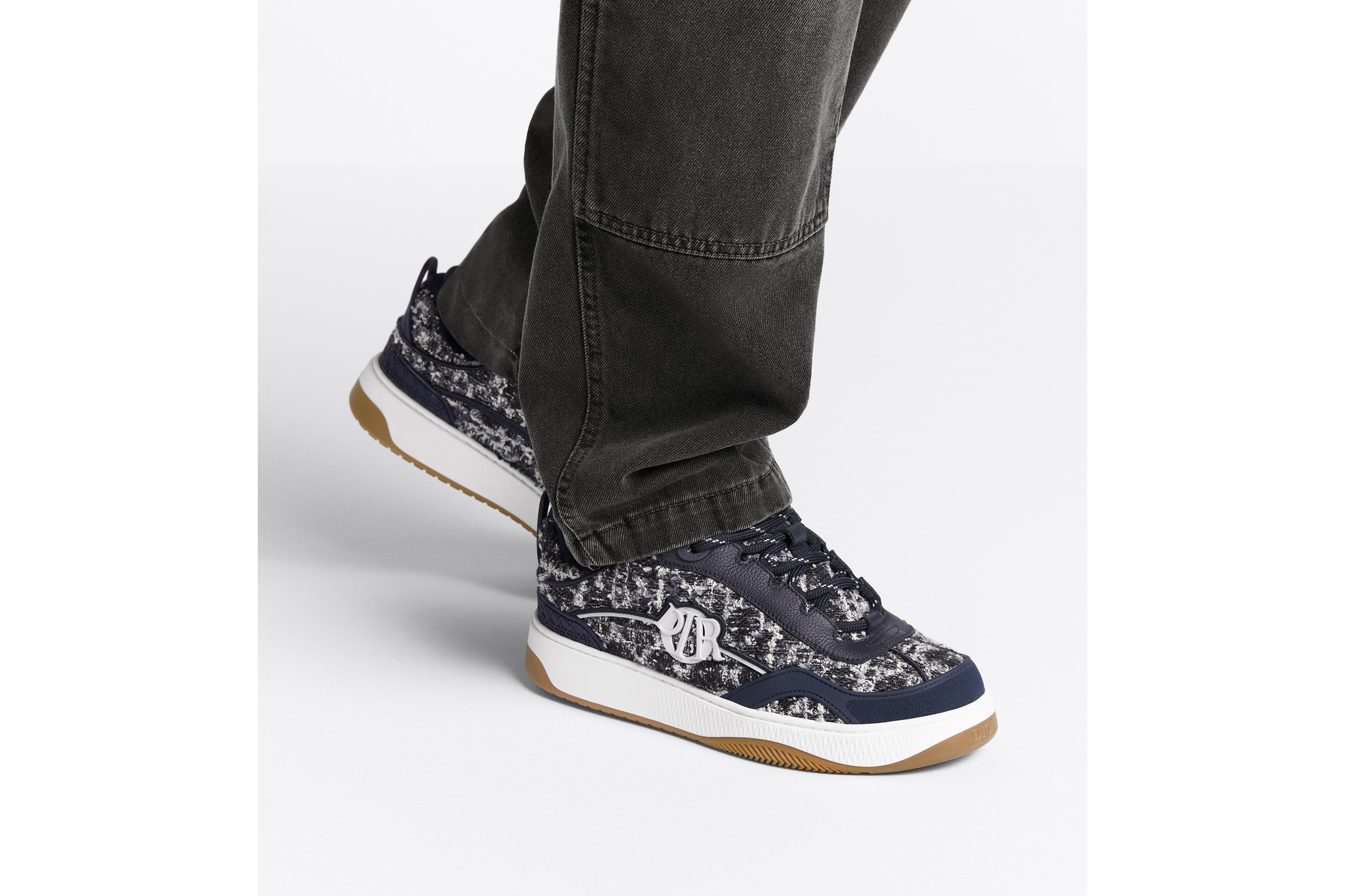 DIOR B9S SKATER SNEAKER IN DARK NAVY TWEED
