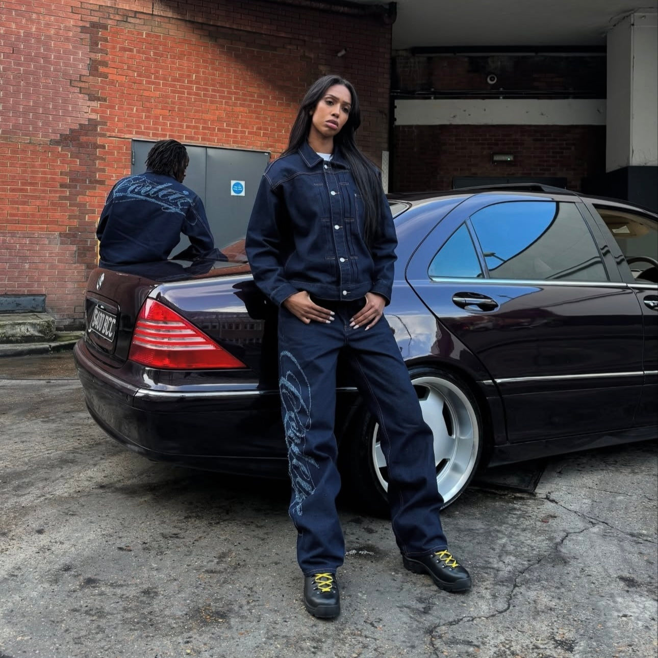 CORTEIZ FRAYED DENIM BAGGY JEANS “INDIGO”